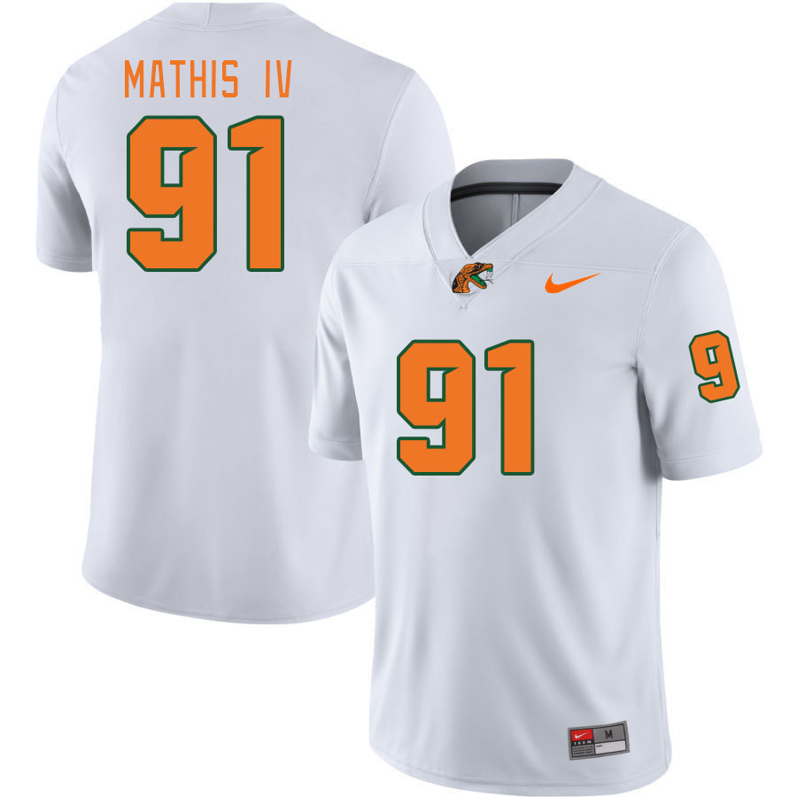Men-Youth #91 Sylvester Mathis IV Florida A&M Rattlers 2023 College Football Jerseys Stitched Sale-W